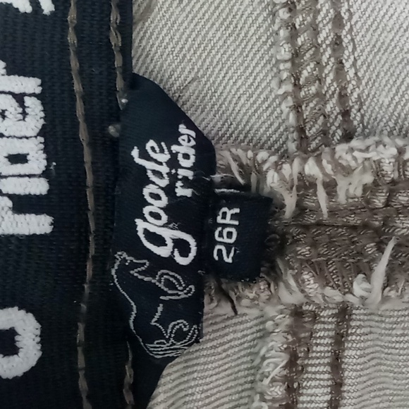 Goode Rider Embroidered Rear Pocket Riding Pants Breeches Size 26R Tan - Picture 3 of 16